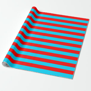 Red and Blue Stripes Design Wrapping Paper