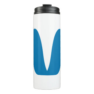 Red and Blue Stylised Bold Geometric Letter M Thermal Tumbler