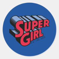 Red and Blue Supergirl Stacked Name Logo
