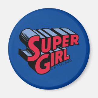 Red and Blue Supergirl Stacked Name Logo Magnet
