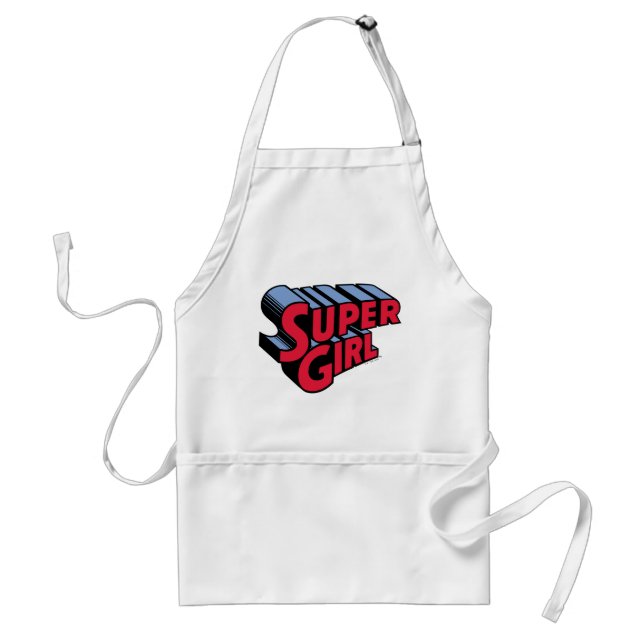 Red and Blue Supergirl Stacked Name Logo Standard Apron (Front)
