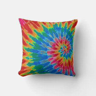 Red and Blue Tie Dye Pillow