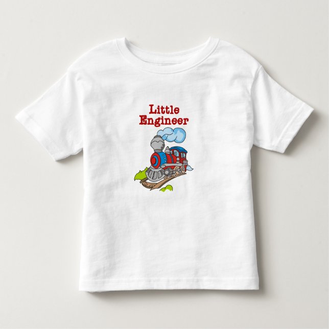 Red and Blue Train Little Engineer Toddler T-Shirt (Front)