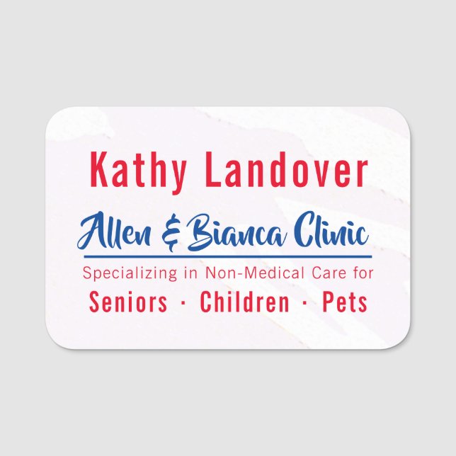 Red and Blue Trust Name Tag (Front)