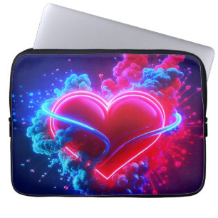 Red and Blue Valentine Heart on an Electronics Bag