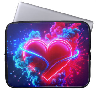 Red and Blue Valentine Heart on an Electronics Bag