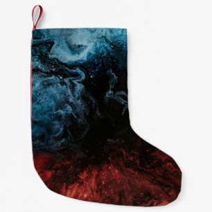 Red and blue wallpaper small christmas stocking