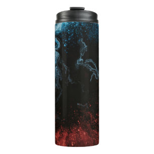 Red and blue wallpaper thermal tumbler