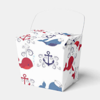 Red and Blue Whales and Anchor Favour Box