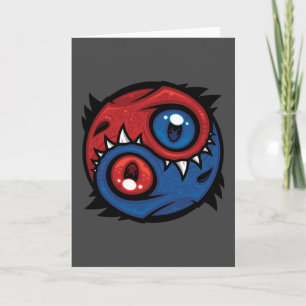 Red and Blue Yin Yang Dragons Card