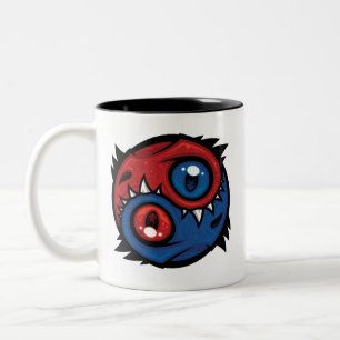 Red and Blue Yin Yang Dragons Two-Tone Coffee Mug