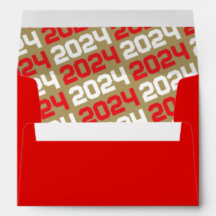 Red and Bronze Gold Graduation Envelopes