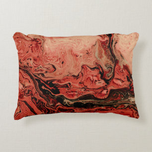Red and brown abstract art decorative cushion