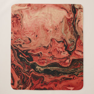 Red and brown abstract art sherpa blanket