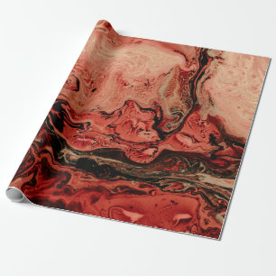 Red and brown abstract art wrapping paper