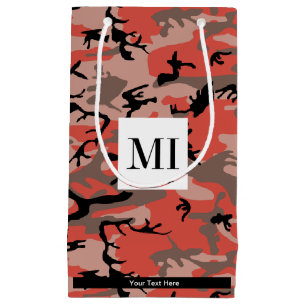 Red and Brown Camo, Camouflage, Military, Army Small Gift Bag