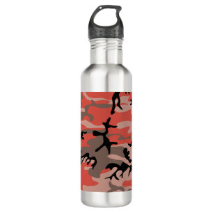 Red and Brown Camouflage, Military, Army 710 Ml Water Bottle