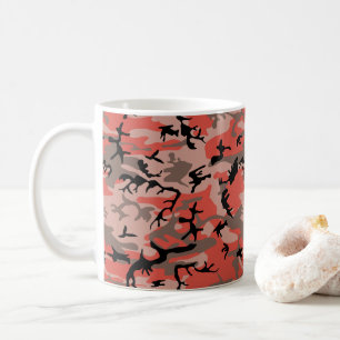 Red and Brown Camouflage, Military, Army Coffee Mug