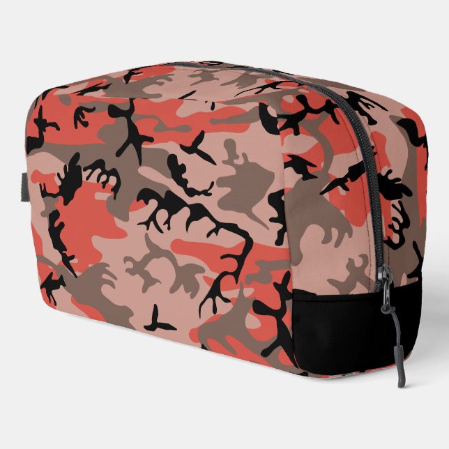 Red and Brown Camouflage, Military, Army Dopp Kit (Right Corner)