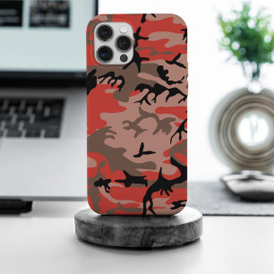 Red and Brown Camouflage, Military, Army iPhone 15 Pro Max Case