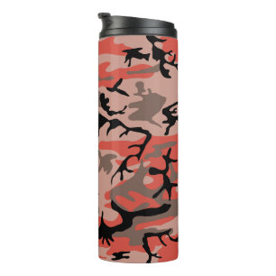 Red and Brown Camouflage, Military, Army Thermal Tumbler