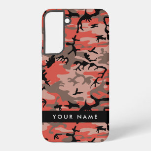 Red and Brown Camouflage Your name Personalise Samsung Galaxy Case