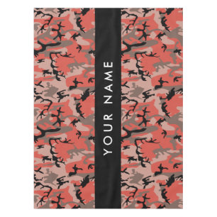 Red and Brown Camouflage Your name Personalise Tablecloth