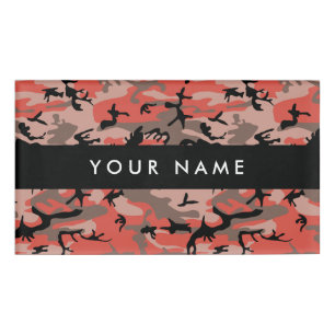 Red and Brown Camouflage Your name Personalise Tag