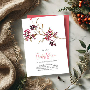 Red and Brown Fall Bridal Shower Invitations