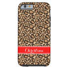 Red and Brown Leopard Print Monogram
