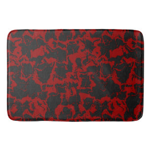 Red and Charcoal abstract Bath Mat