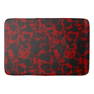 Red and Charcoal abstract Towel Bath Mat