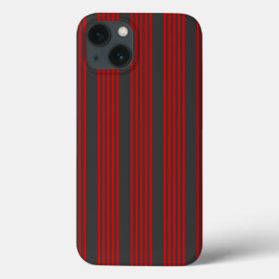 Red and charcoal five stripe pattern iPhone 13 case