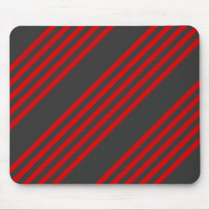 Red and charcoal five stripe pattern mouse pad