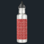 Red And Cream Abstract Line Pattern 710 Ml Water Bottle<br><div class="desc">Abstract line – red and cream.</div>