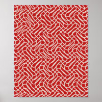 Red And Cream Abstract Line Pattern
