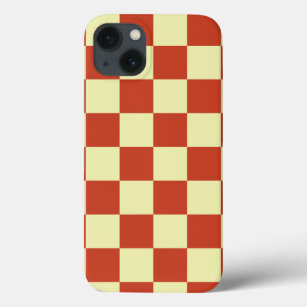 Red and Cream Chequered iPhone 13 Case