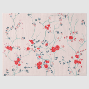 Red and Cream Chinoiserie Floral Tissue Paper