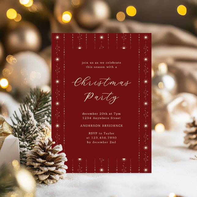 Red And Cream Christmas Party Invitation (Creator Uploaded)