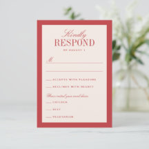 Red and Cream Classic Elegant Wedding
