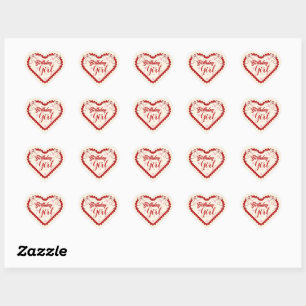 Red and Cream Coquette Cookies Label Sticker