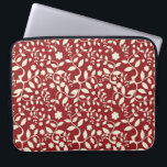 Red and Cream Floral Laptop Sleeve<br><div class="desc">Peaceful Dreams has inspirational gifts that you can find on t shirts, iPhone, iPad, iPod touch cases, sleeves and skins. You can also find our gifts on mouse pads, coffee cups, posters, canvas prints, coasters, tiles, pillows, flip flops, magnets and more. We also have girly, trendy, hipster chic, nautical, chevron,...</div>