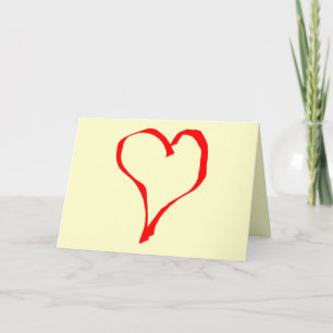 Red and Cream Love Heart Design. Card
