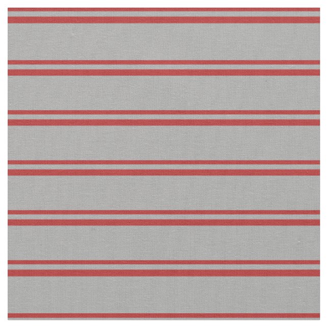Red and Dark Grey Stripes Fabric (Close Up)