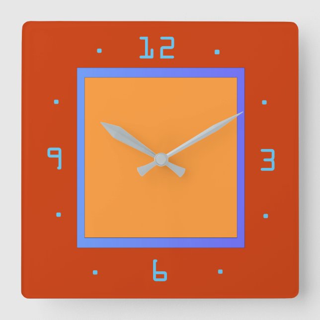Red and Egg Yellow with Blue Trim > Plain Clocks (Front)