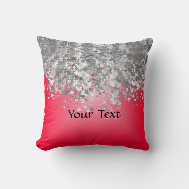 Red and faux glitter cushion (Front)