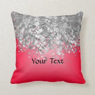 Red and faux glitter cushion