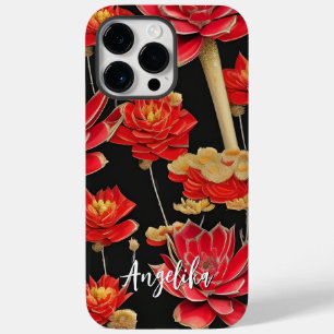 Red and Gold Abstract Design with Custom Name Case-Mate iPhone 14 Pro Max Case
