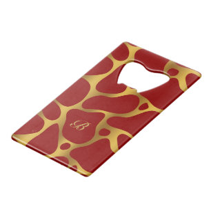 Red and gold abstract giraffe pattern