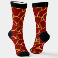 Red and gold abstract giraffe pattern
